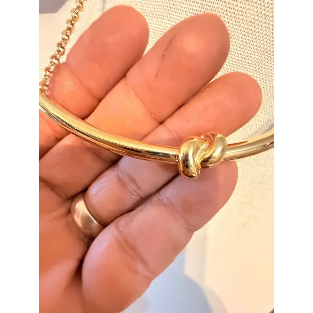 The Limited Gold Tone Knot Bar Necklace 17”+2”